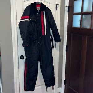 VINTAGE Lemans Racing insulated coveralls snowmobile ski full snowsuit unisex LG